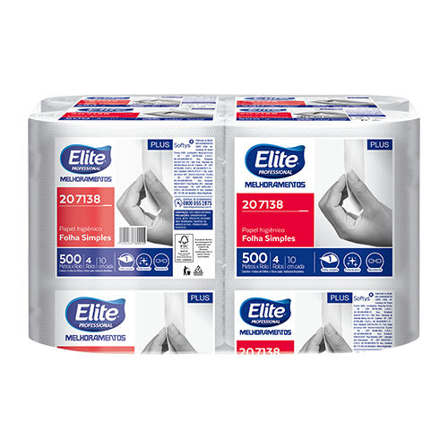 Papel higienico Elite Professional rolo Plus folha simples 207138