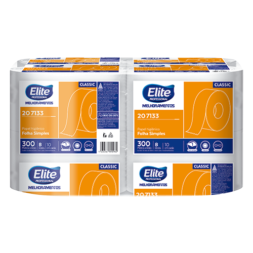 Papel higienico Elite Professional rolo Plus folha simples codigo 207133
