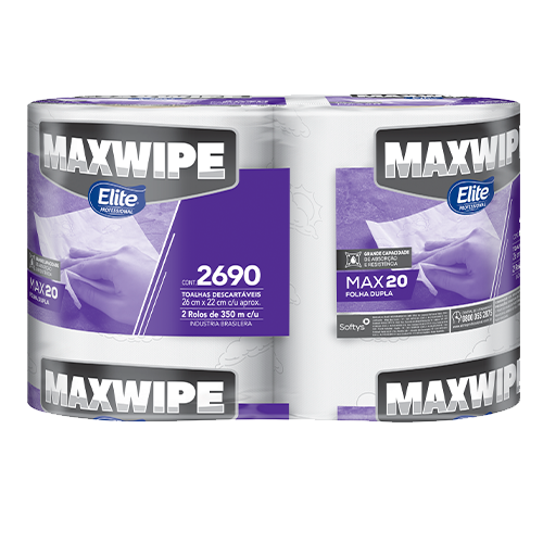 Maxwipe Max20 rolo folha dupla codigo 207248