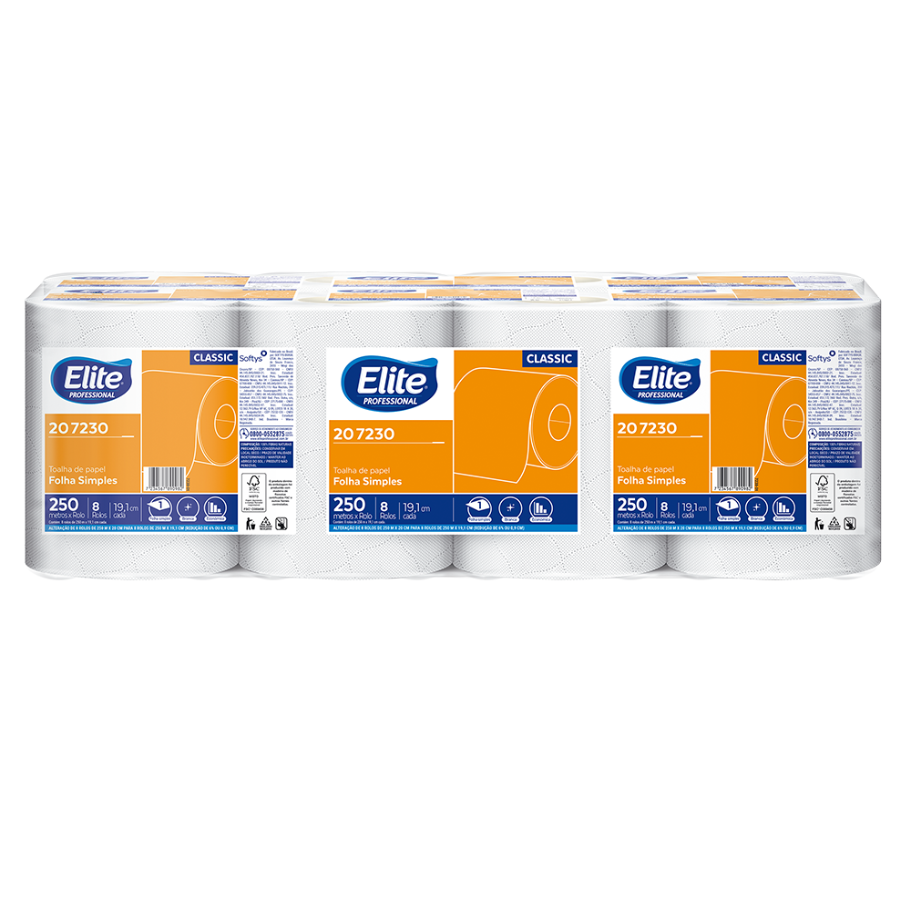 Toalha de papel Elite Professional rolo Classic folha simples 207230