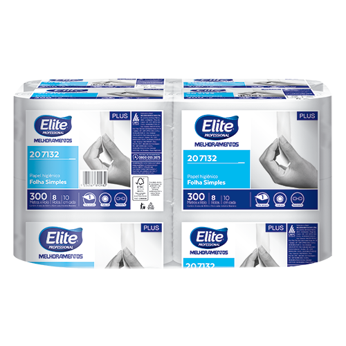 Papel higienico Elite Professional rolo Plus folha simples codigo 207132