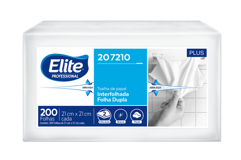 Papel toalha interfolhado Elite Professional Plus folha dupla 207210