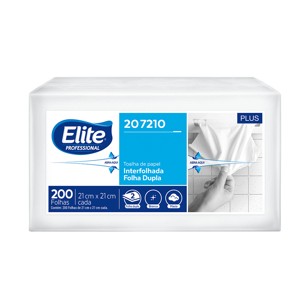 Papel toalha interfolhado Elite Professional Plus folha dupla 207210