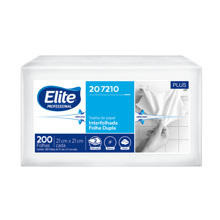 Papel toalha interfolhado Elite Professional Plus folha dupla para banheiros e areas comuns d…
