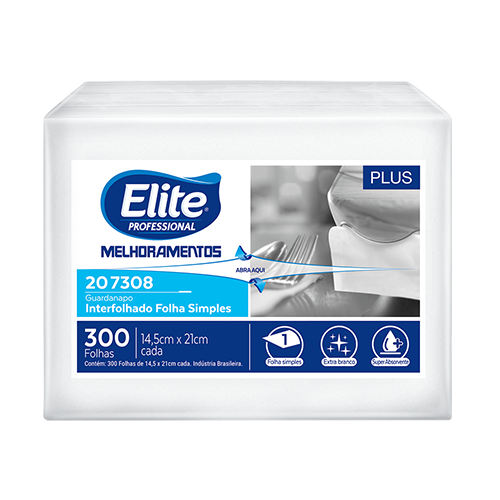 Guardanapo interfolhado Elite Professional Plus folha simples 207308