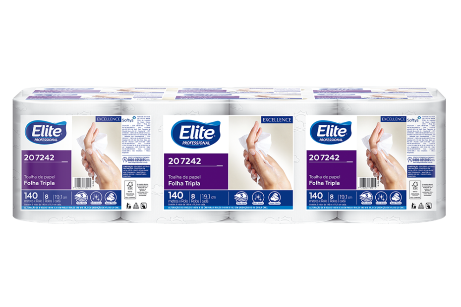 Toalha de papel Elite Professional rolo Excellence folha tripla 207242