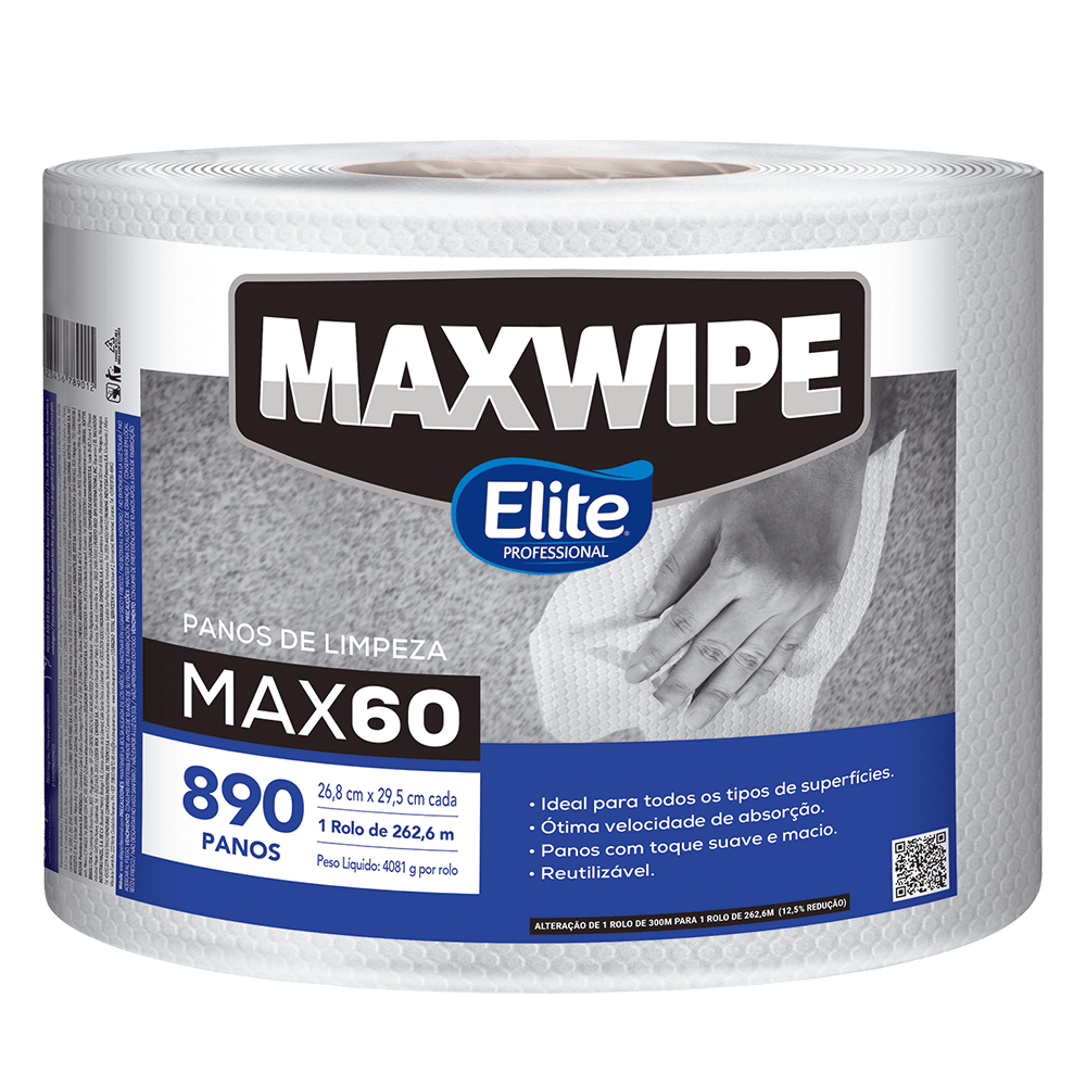 Pano de limpeza Elite Professional Maxwipe Max60 bobina 207612