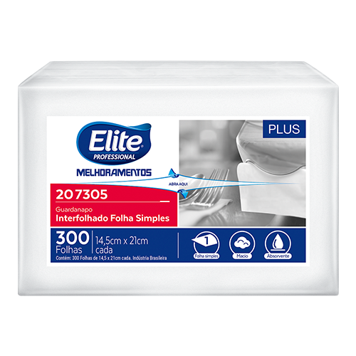 Guardanapo interfolhado Elite Professional Plus folha simples 207305