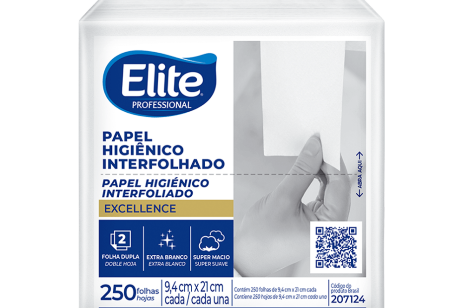 Papel higienico Elite Professional interfolhado Excellence folha dupla 207124