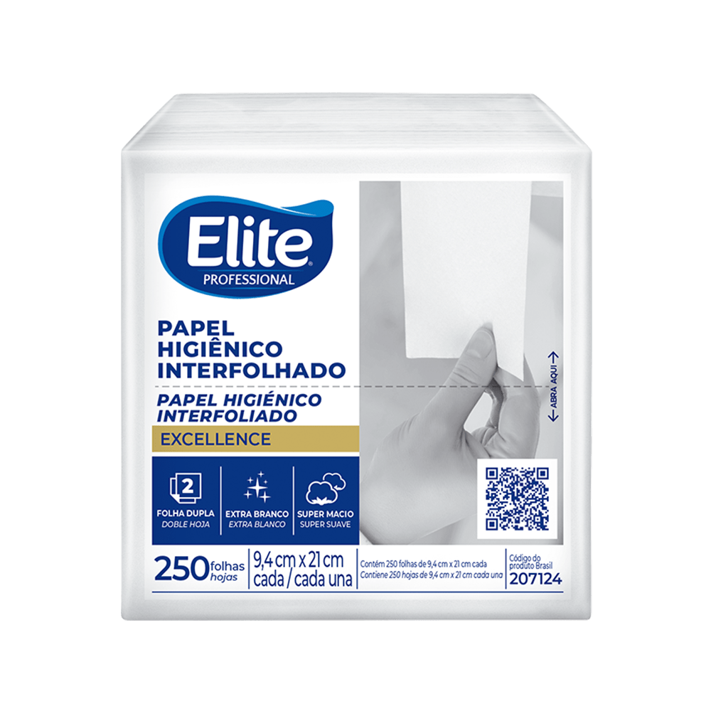 Papel higienico Elite Professional interfolhado Excellence folha dupla 207124