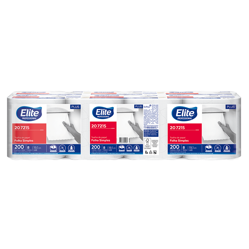 Toalha de papel Elite Professional rolo Plus folha simples 207215