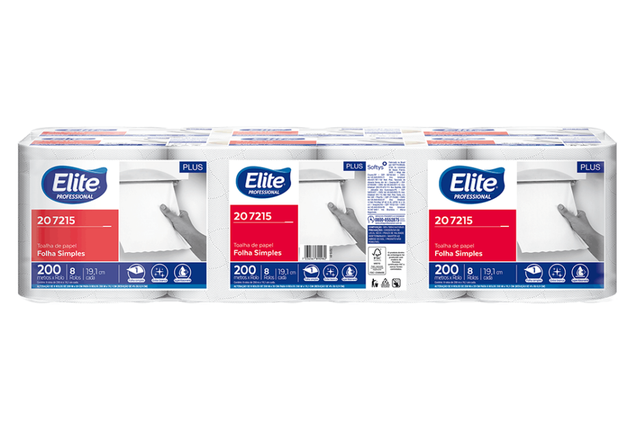 Toalha de papel Elite Professional rolo Plus folha simples 207215